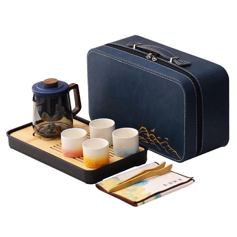 Portable Travel Tea Set with Traditional Design