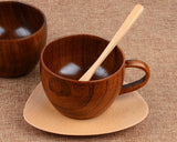 Handcrafted Wooden Coffee Mug & Spoon Set