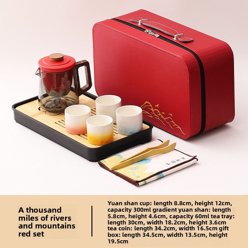 Portable Travel Tea Set with Traditional Design