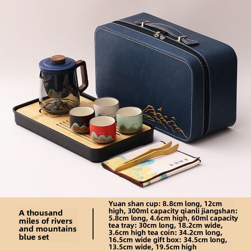 Portable Travel Tea Set with Traditional Design
