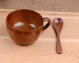 Handcrafted Wooden Coffee Mug & Spoon Set