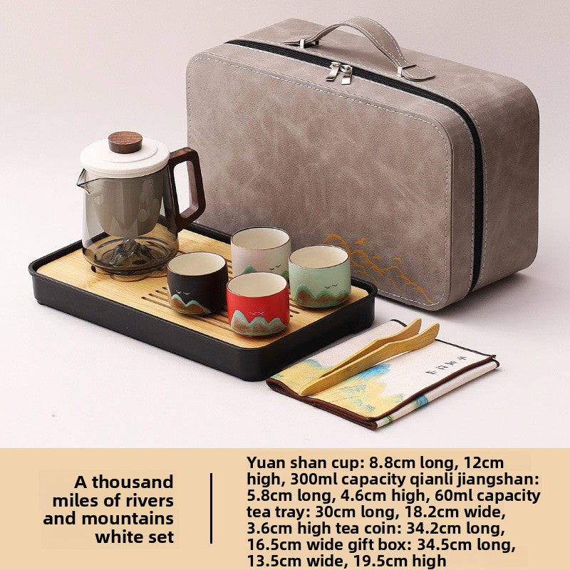 Portable Travel Tea Set with Traditional Design