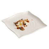 Modern Concentric Ripple Square Plate — Minimalist Ceramic Dinnerware