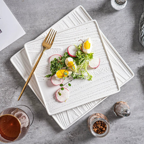 Square Stone Ceramic Dinner Plate