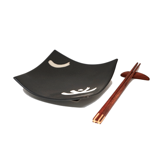 Black Motif Plate Set