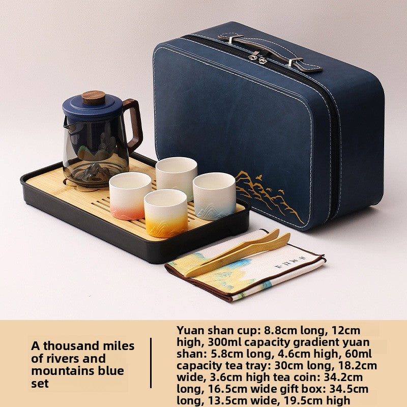 Portable Travel Tea Set with Traditional Design