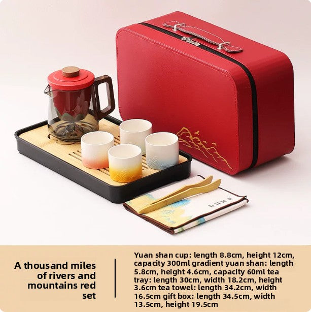Portable Travel Tea Set with Traditional Design